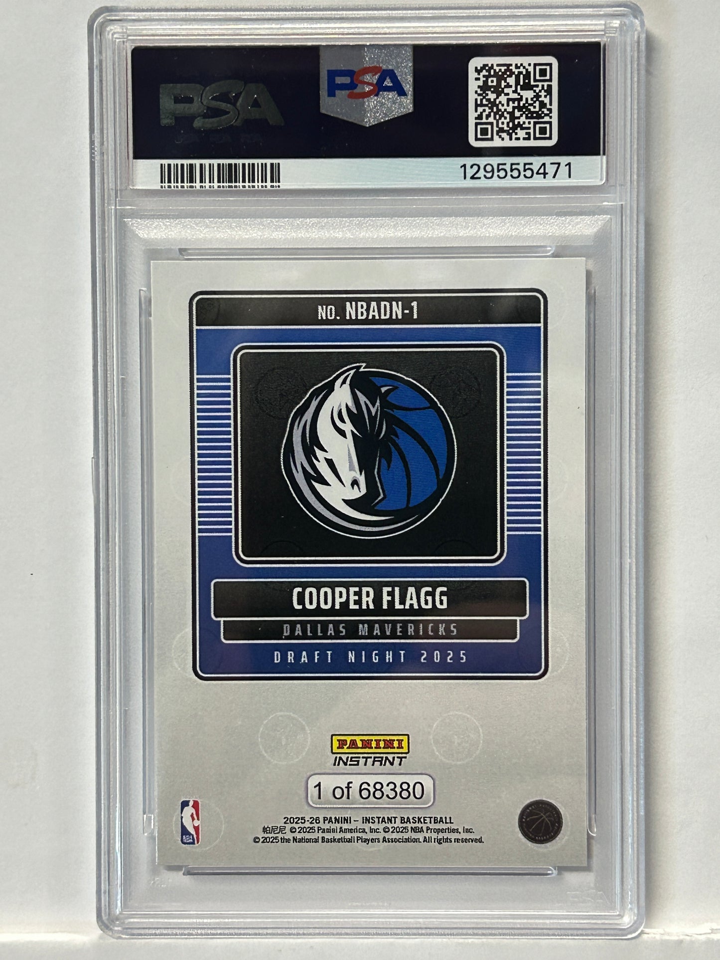 2025 Panini Instant NBA Draft Night Cooper Flagg #1 PSA 10