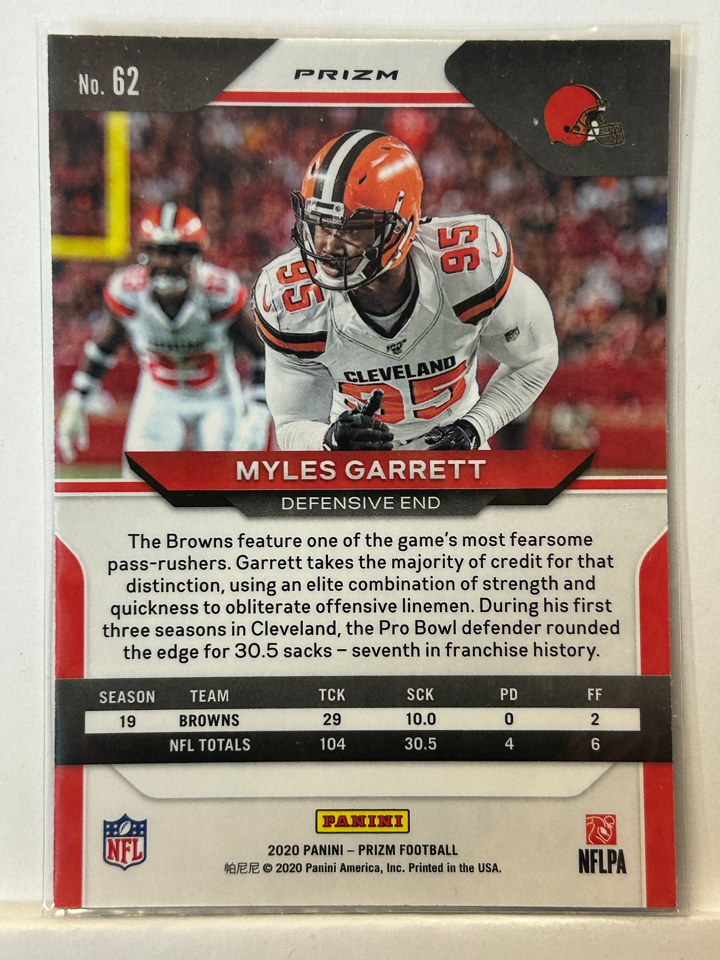 2020 Panini Mosaic Myles Garrett Cleveland Browns #62