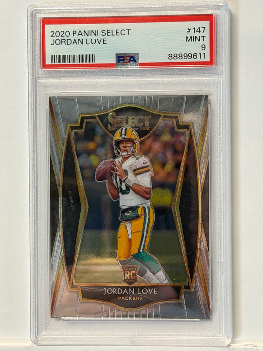 2020 Panini Select Jordan Love Silver PRISM #147 PSA 9