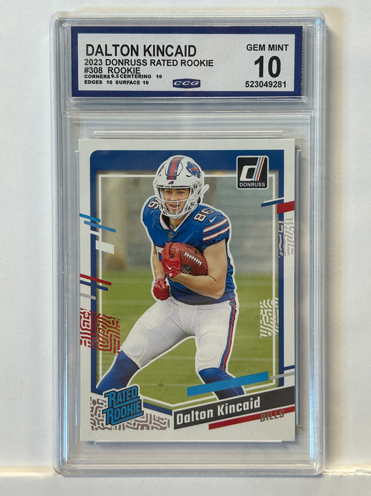 2023 Donruss Rated Rookie Dalton Kincaid #308 CCG 10