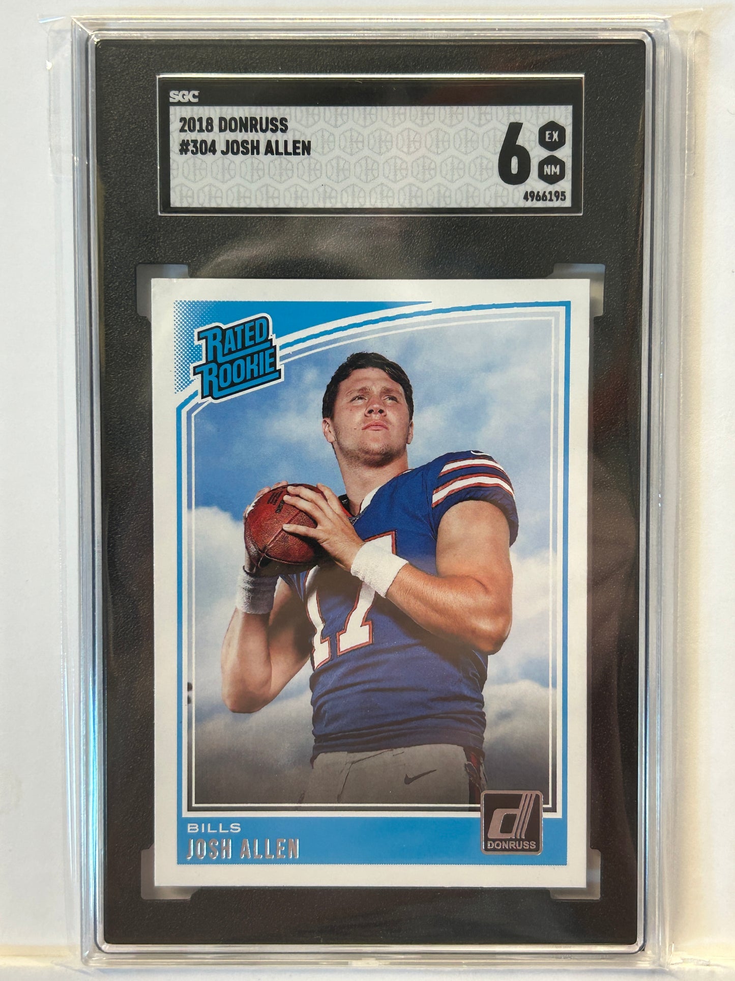 2018 Donruss Rated Rookie Josh Allen Buffalo Bills #304 SGC 6