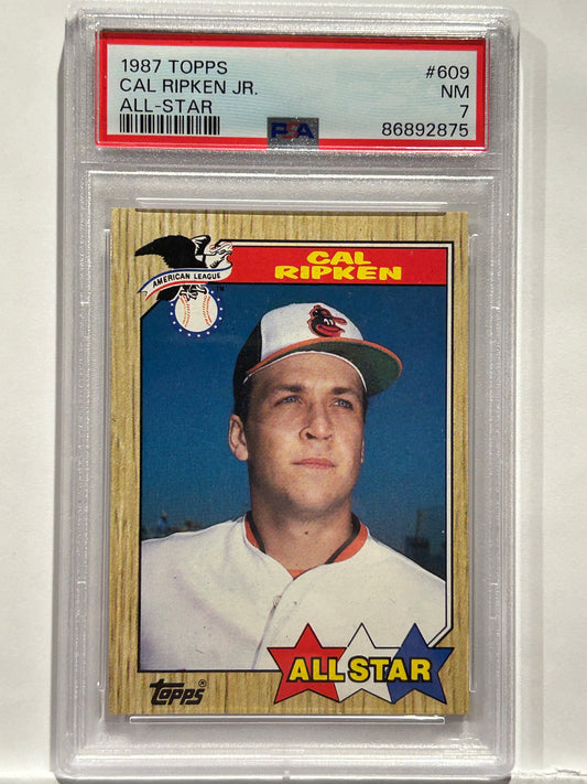 1987 Topps Alll Star Cal Ripken Jr #609 PSA 7